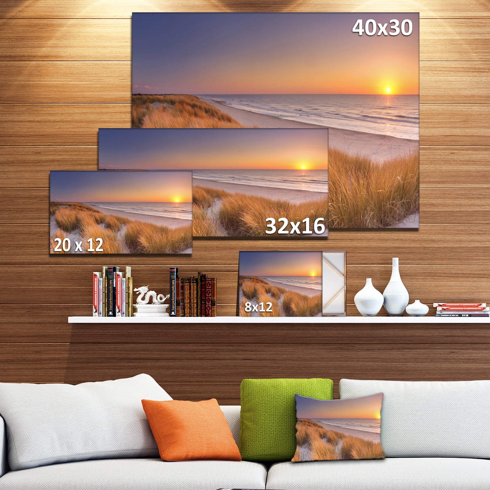 Sunset on Texel Island Beach - Modern Seashore Canvas Wall Art