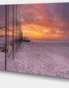 Texel Island Seaside Jetty Panorama - Modern Seashore Canvas Wall Art