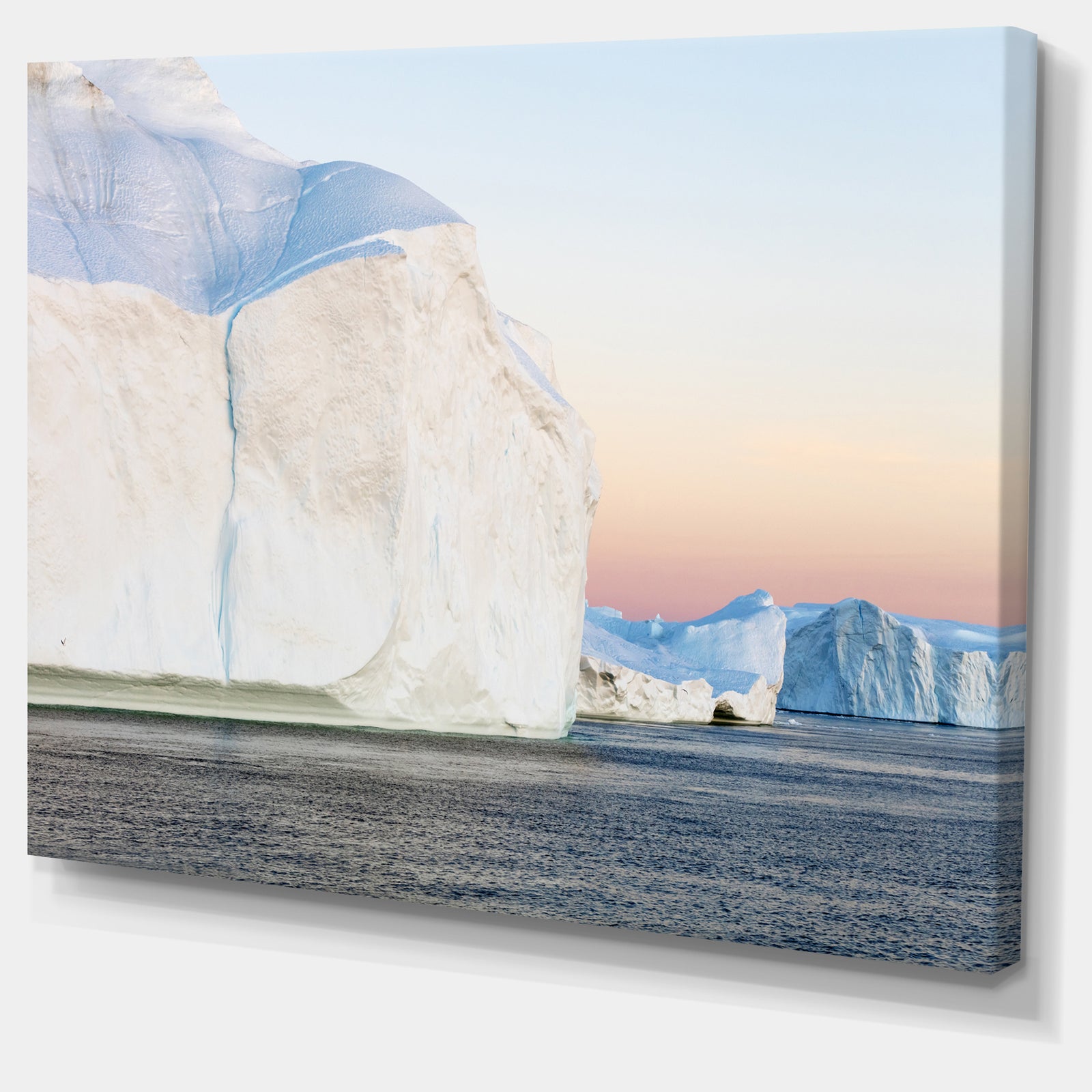 Greenland Ices of Polar Regions - Modern Seashore Canvas Wall Art