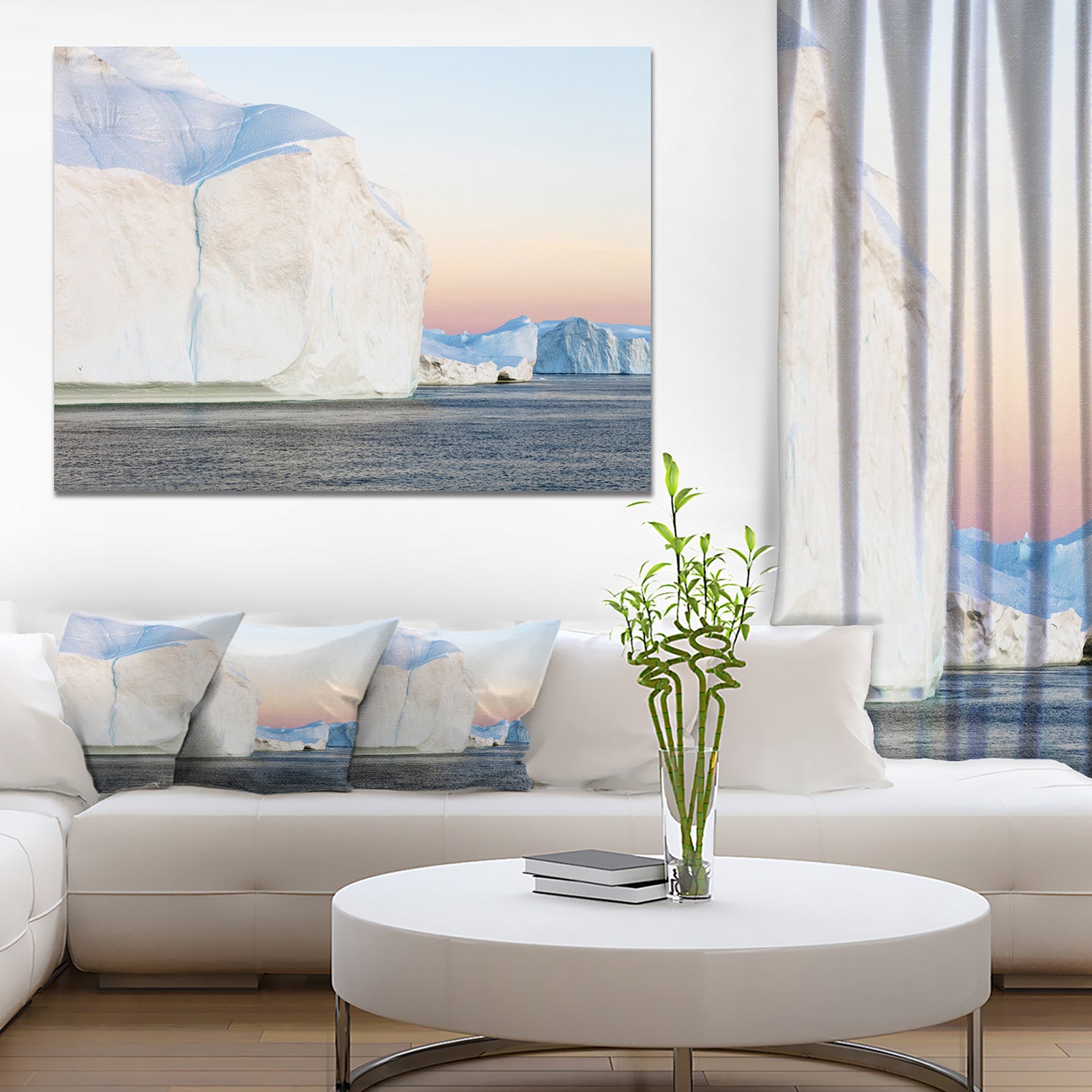 Greenland Ices of Polar Regions - Modern Seashore Canvas Wall Art