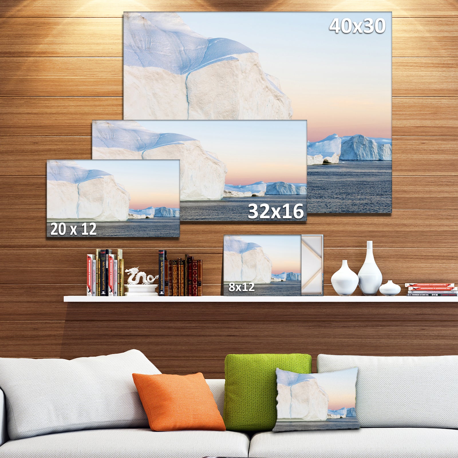 Greenland Ices of Polar Regions - Modern Seashore Canvas Wall Art
