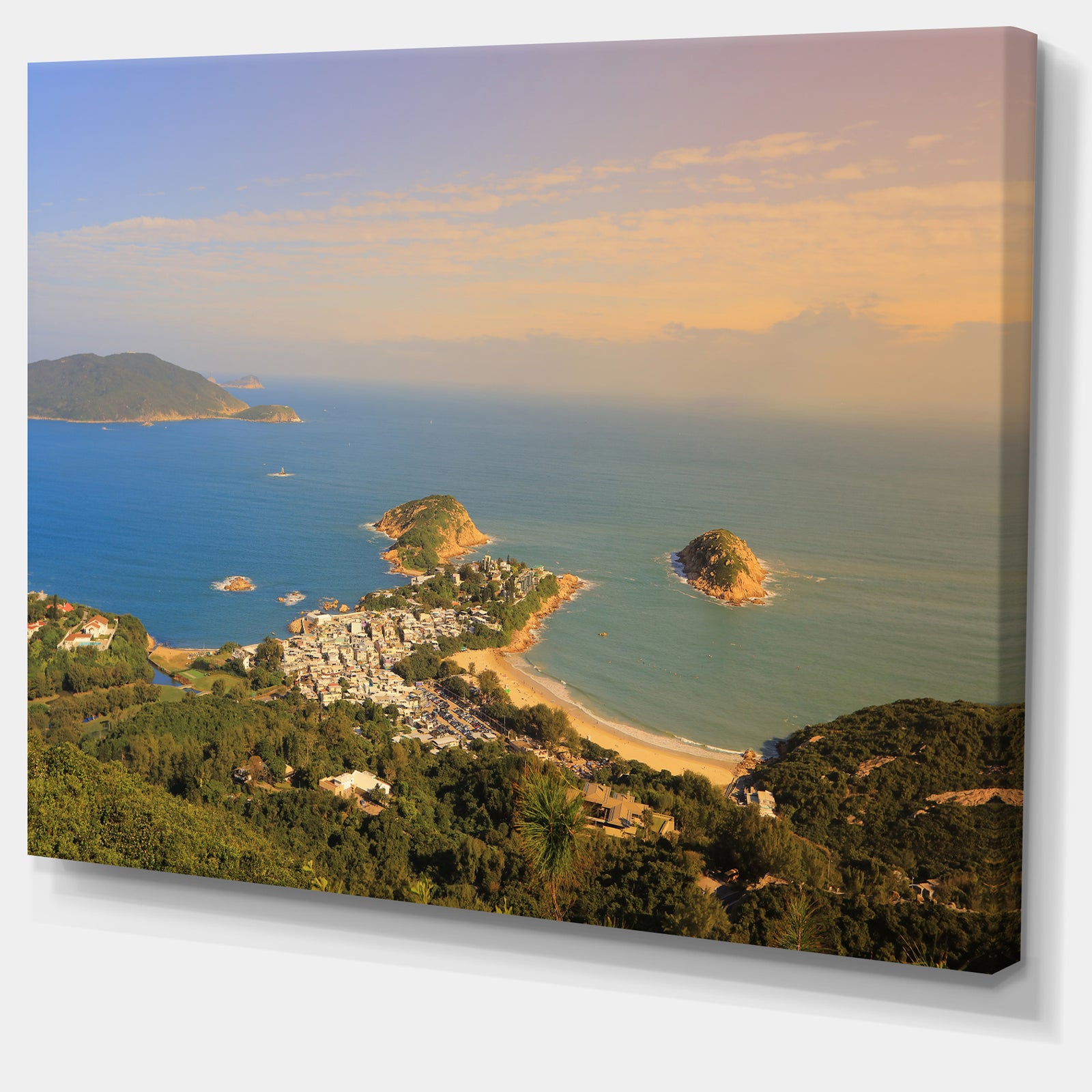 Green Tropical Hiking Route - Seashore Wall Art on Canvas