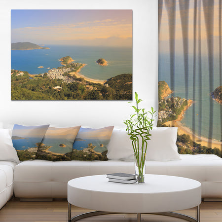 Green Tropical Hiking Route - Seashore Wall Art on Canvas