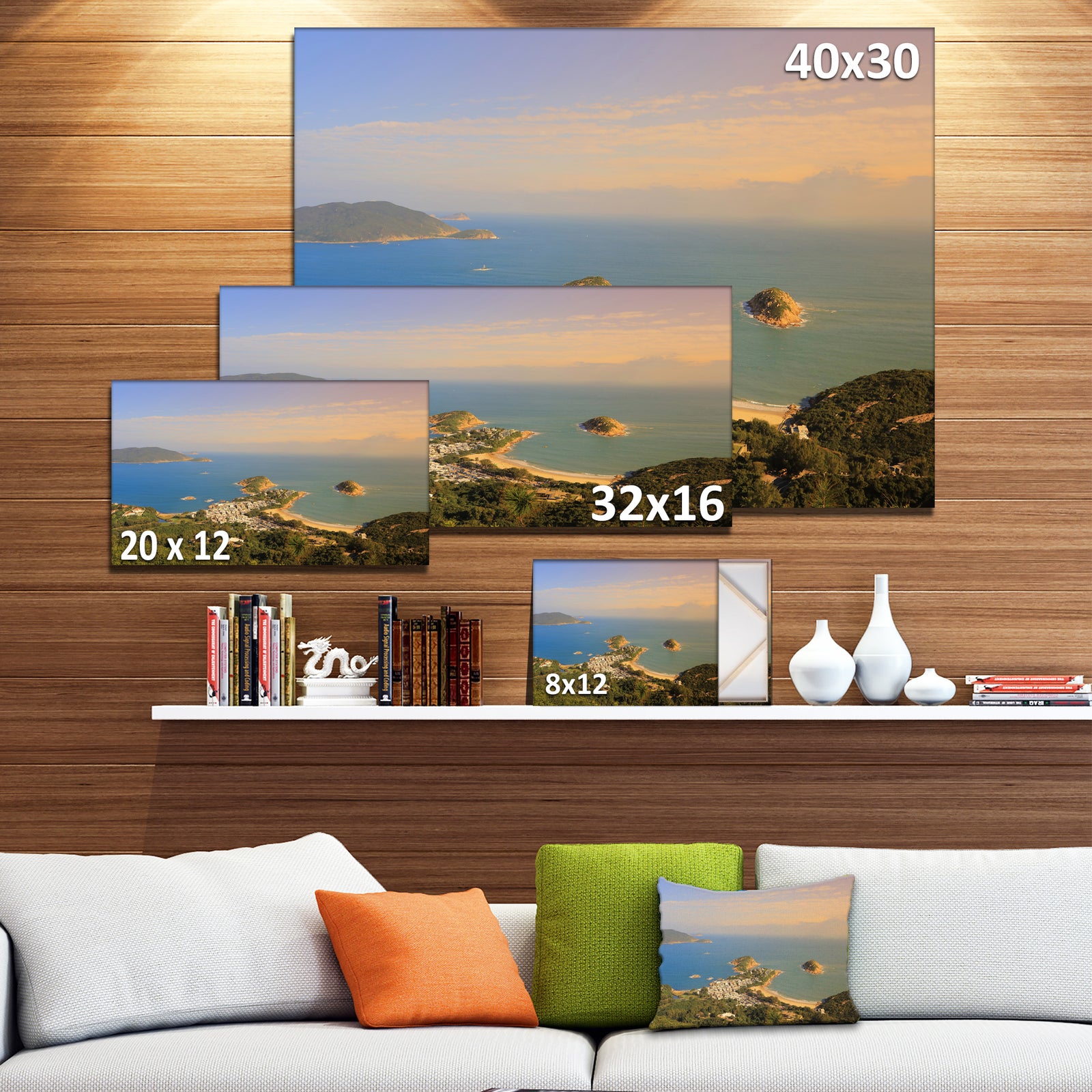 Green Tropical Hiking Route - Seashore Wall Art on Canvas