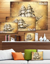 Moving Old Sailboat Drawing - Seashore Wall Art on Canvas