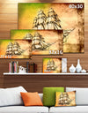 Large Ancient Moving Boat - Seashore Wall Art on Canvas