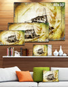 Drawing of Large Ancient Boat - Seashore Wall Art on Canvas