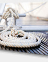 White Nautical Mooring Rope - Modern Landscape Canvas Art