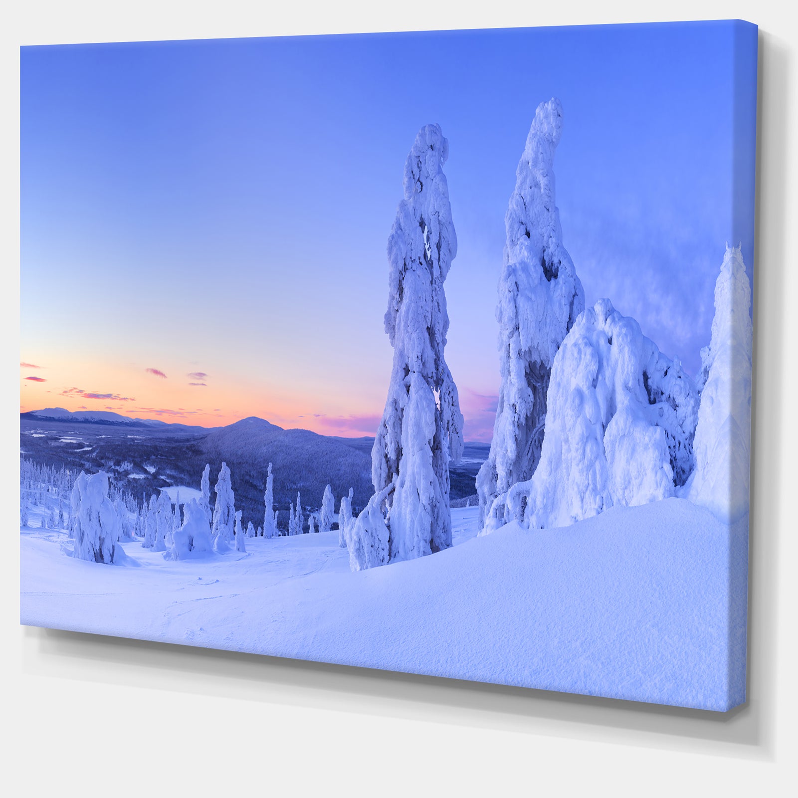 Sunset over Frozen Trees - Modern Landscape Canvas Art