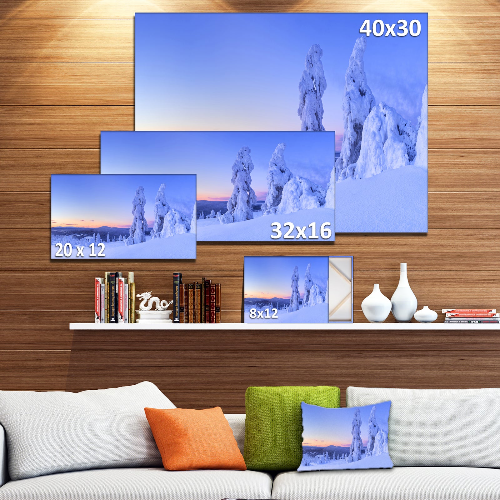 Sunset over Frozen Trees - Modern Landscape Canvas Art