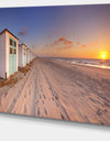 Row of Beach Huts at Sunset - Modern Landscape Canvas Art