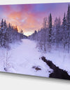 Winter River in Finnish Lapland - Modern Landscape Canvas Art