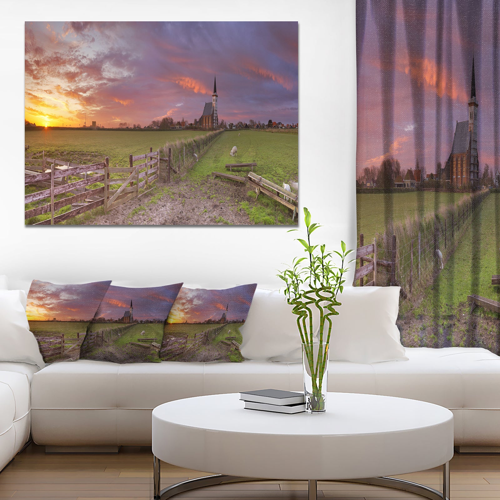 Church of Den Hoorn on Texel Island - Landscape Wall Art on Canvas