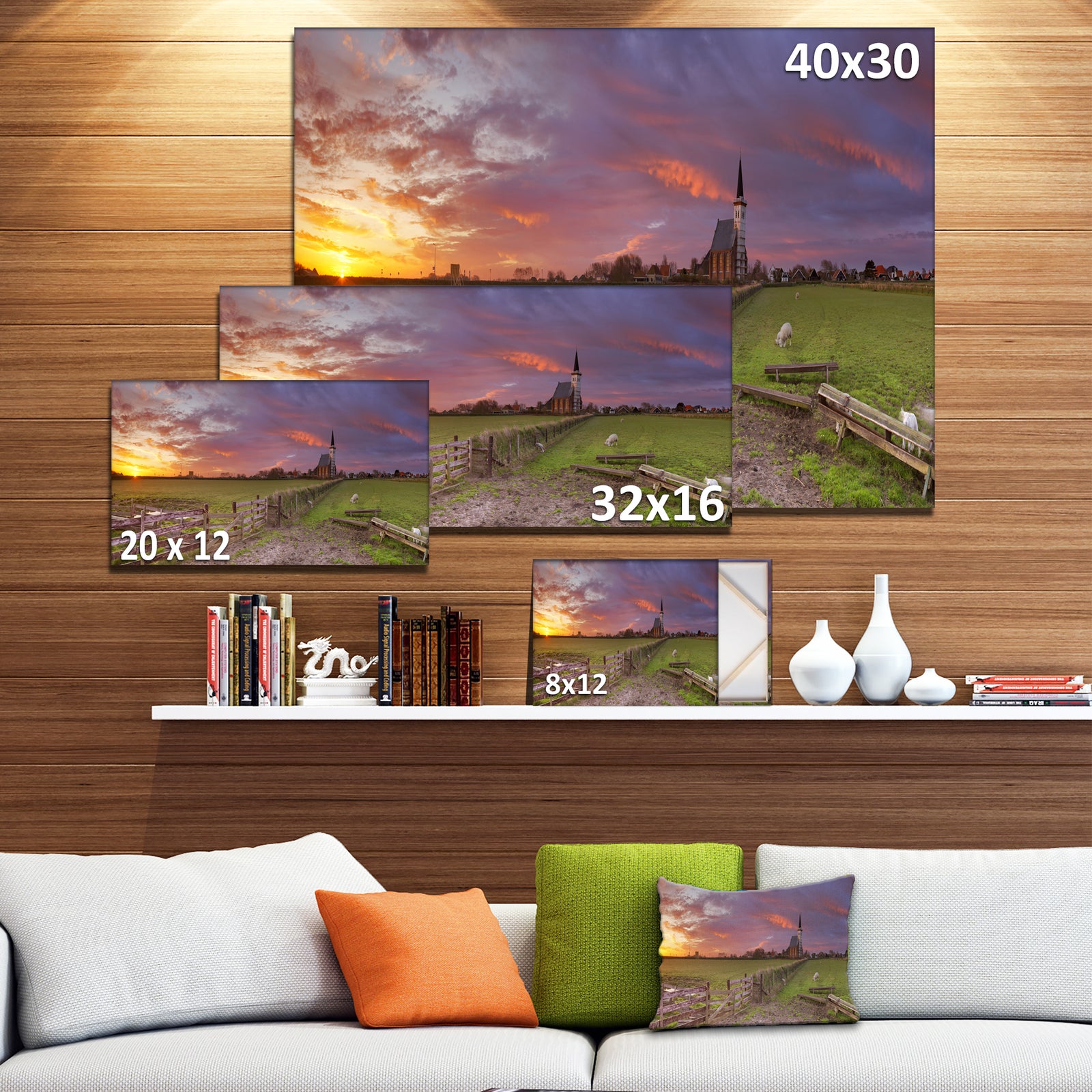 Church of Den Hoorn on Texel Island - Landscape Wall Art on Canvas