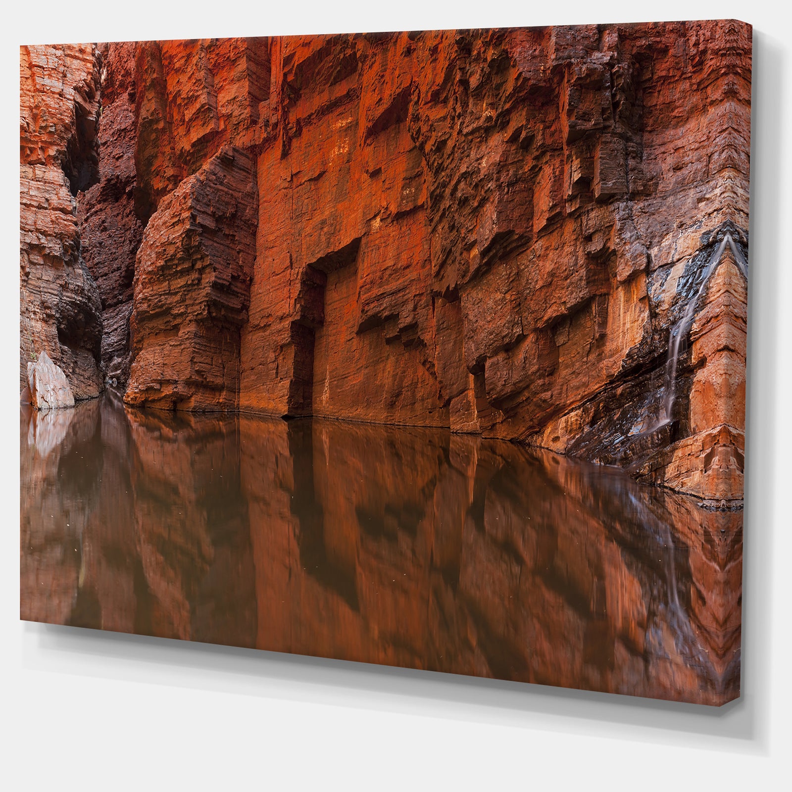 Rock Wall Reflections in Gorge - Landscape Wall Art on Canvas