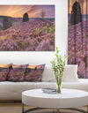 Blooming Heather at Dawn Panorama - Landscape Wall Art on Canvas