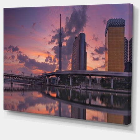 Tokyo Sky Tree and Sumida River - Landscape Wall Art on Canvas