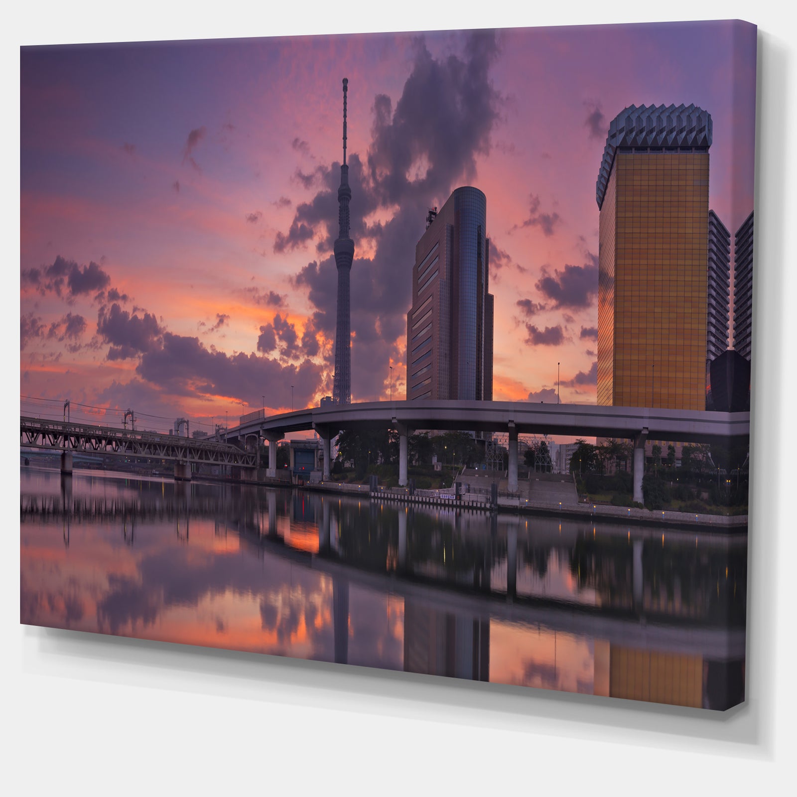 Tokyo Sky Tree and Sumida River - Landscape Wall Art on Canvas