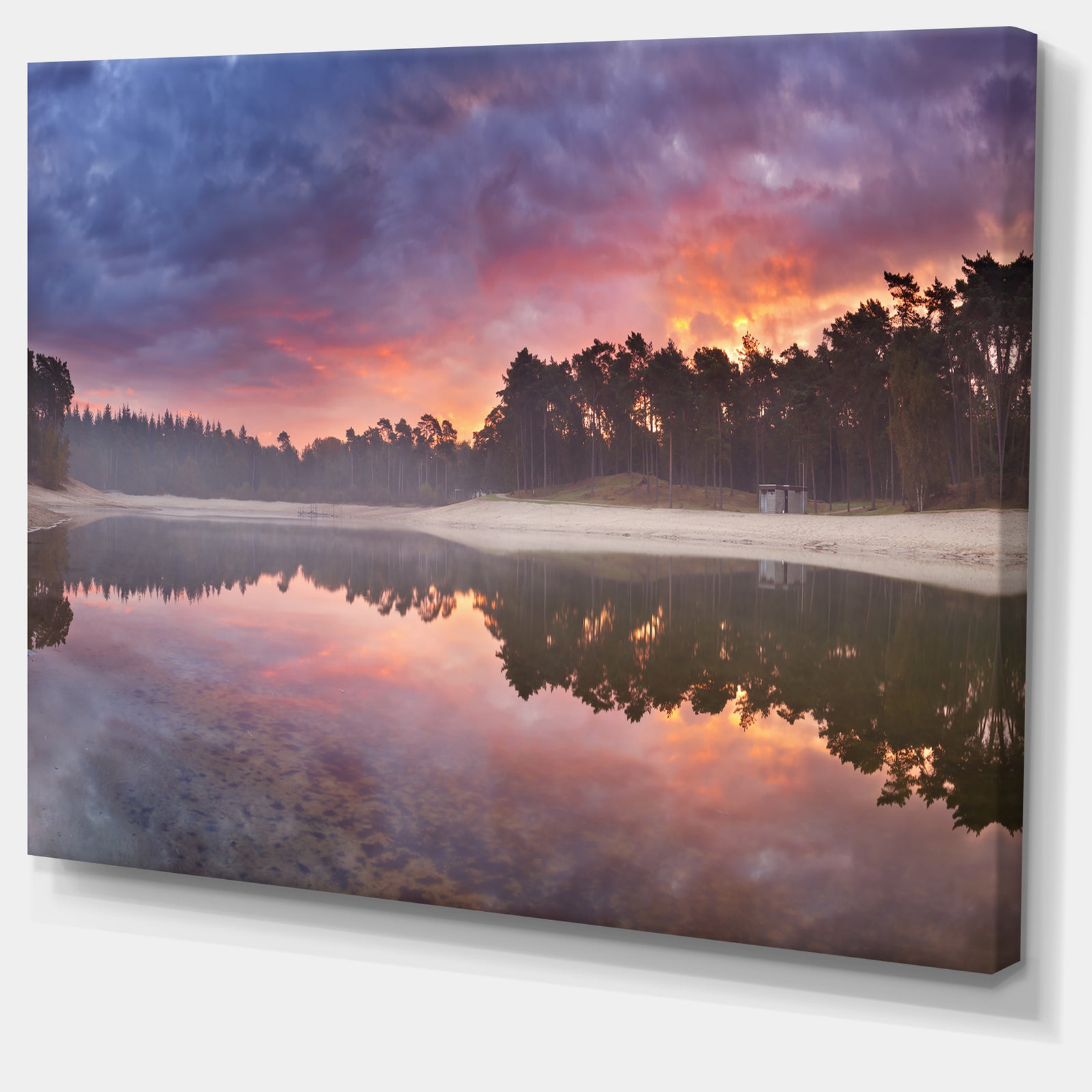 Quiet Lake Mirroring the Sky - Landscape Wall Art on Canvas