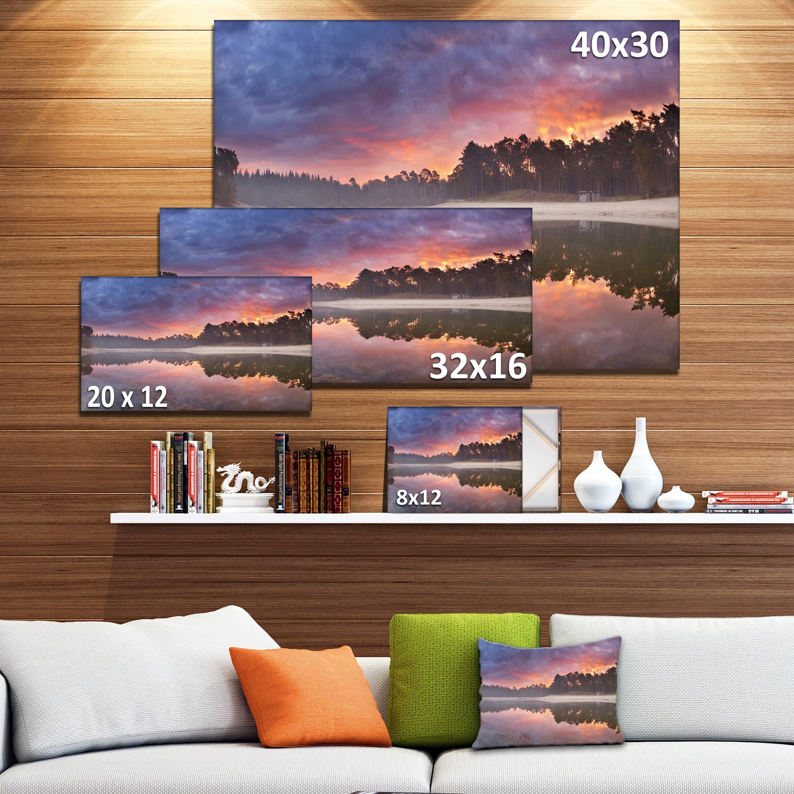 Quiet Lake Mirroring the Sky - Landscape Wall Art on Canvas
