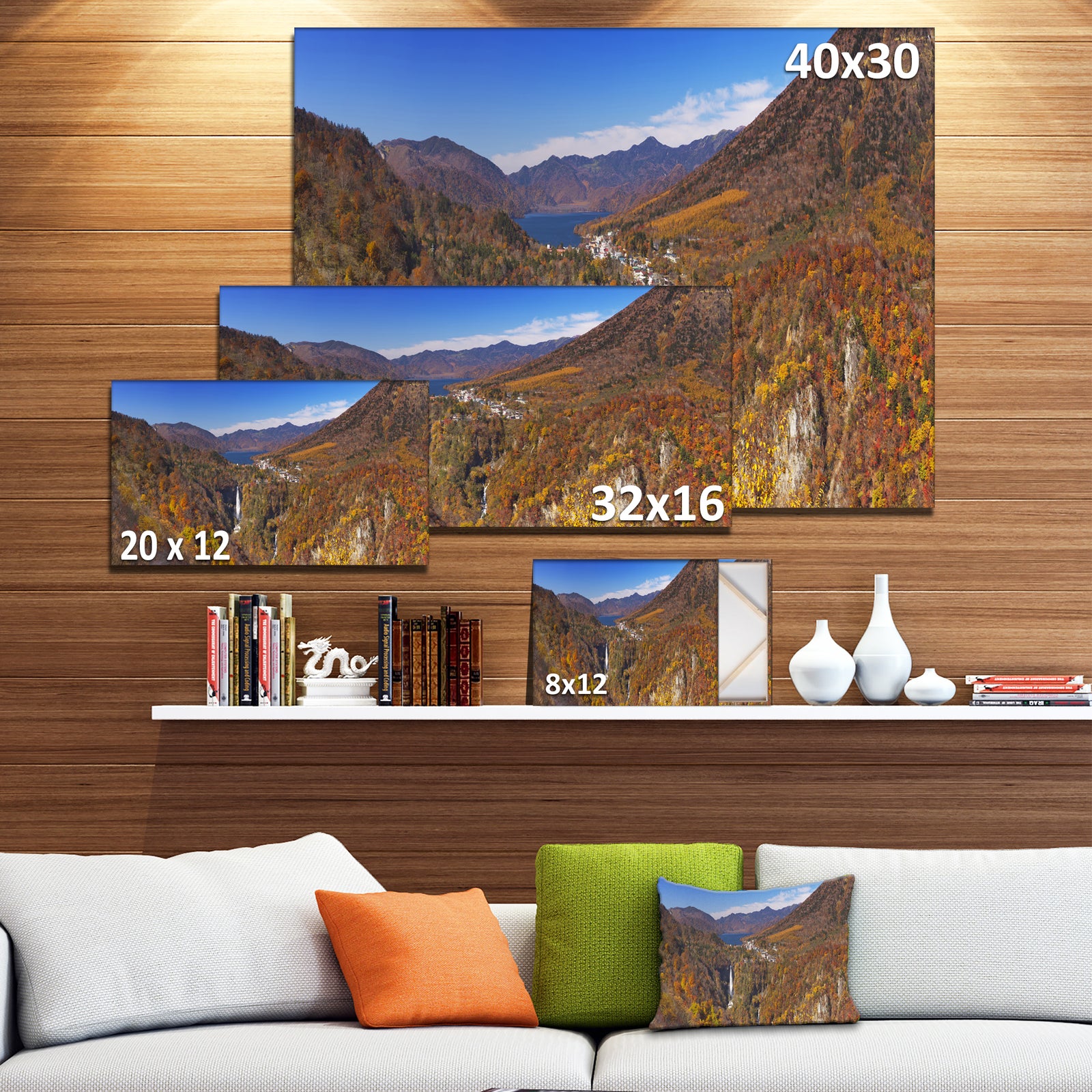 Kegon Falls near Nikko Panorama - Landscape Wall Art on Canvas