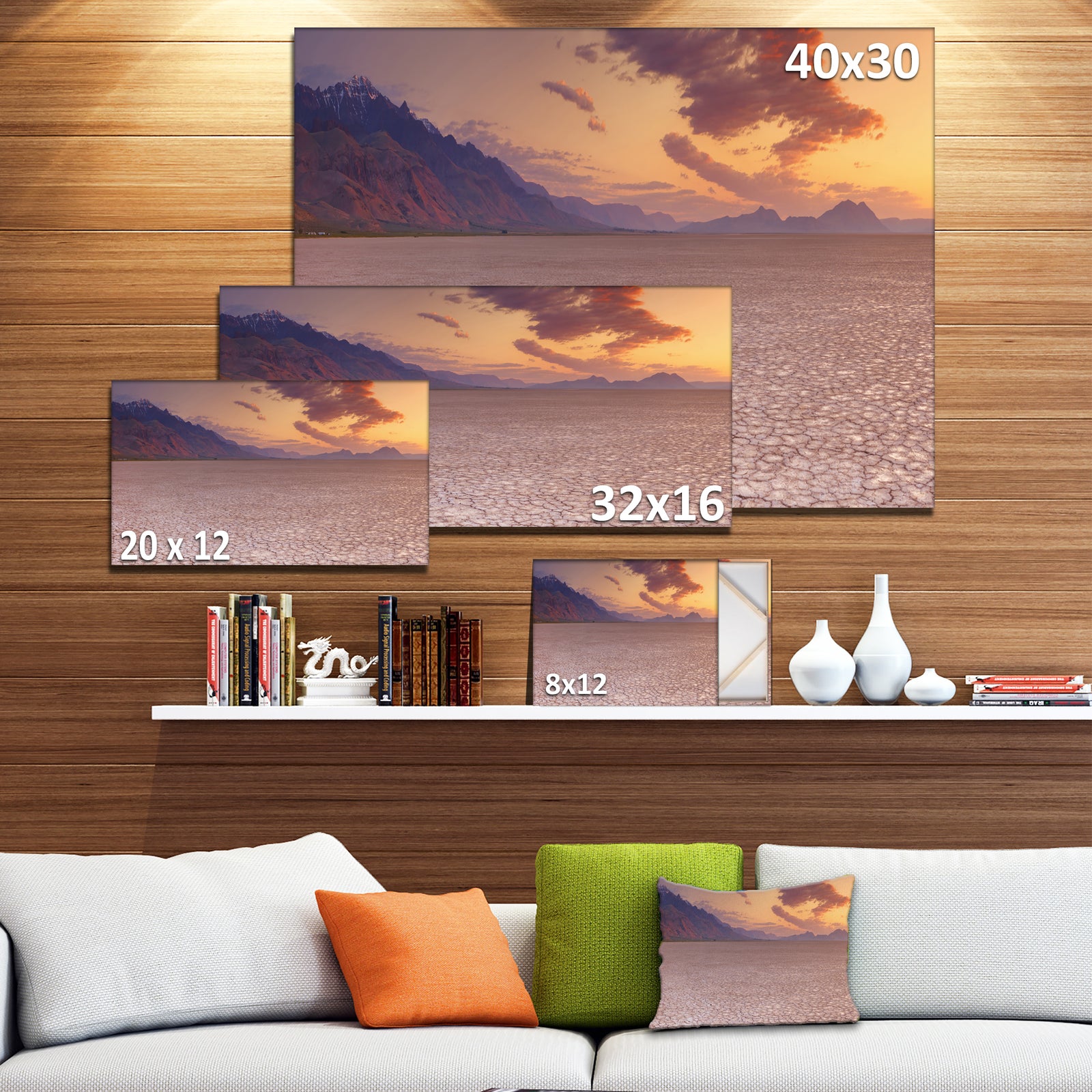 Cracked Earth in Alvord Desert - Landscape Wall Art on Canvas