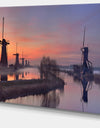 Windmills at Sunrise Panorama - Landscape Wall Art on Canvas