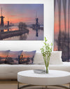 Windmills at Sunrise Panorama - Landscape Wall Art on Canvas