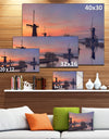 Windmills at Sunrise Panorama - Landscape Wall Art on Canvas