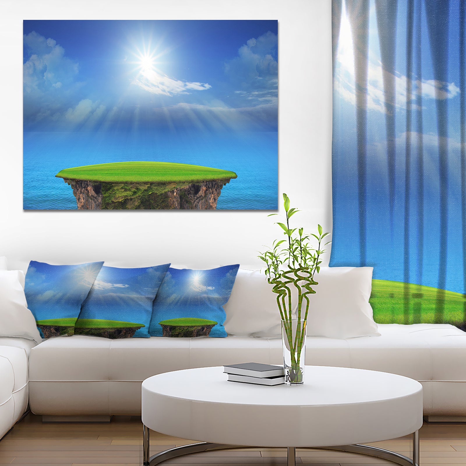 Blue Sky and Sun Shining - Landscape Wall Art on Canvas