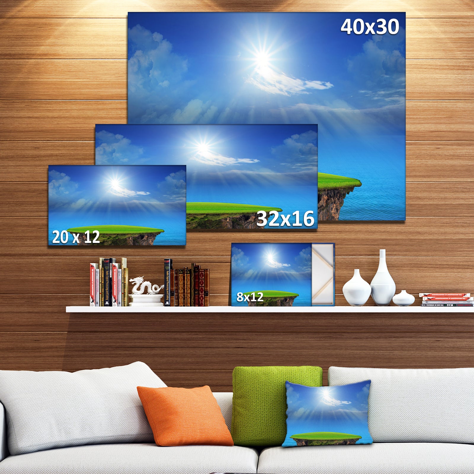 Blue Sky and Sun Shining - Landscape Wall Art on Canvas