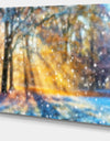 Blur Winter with Snow Flakes - Landscape Wall Art on Canvas