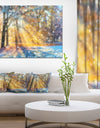 Blur Winter with Snow Flakes - Landscape Wall Art on Canvas