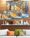 Blur Winter with Snow Flakes - Landscape Wall Art on Canvas