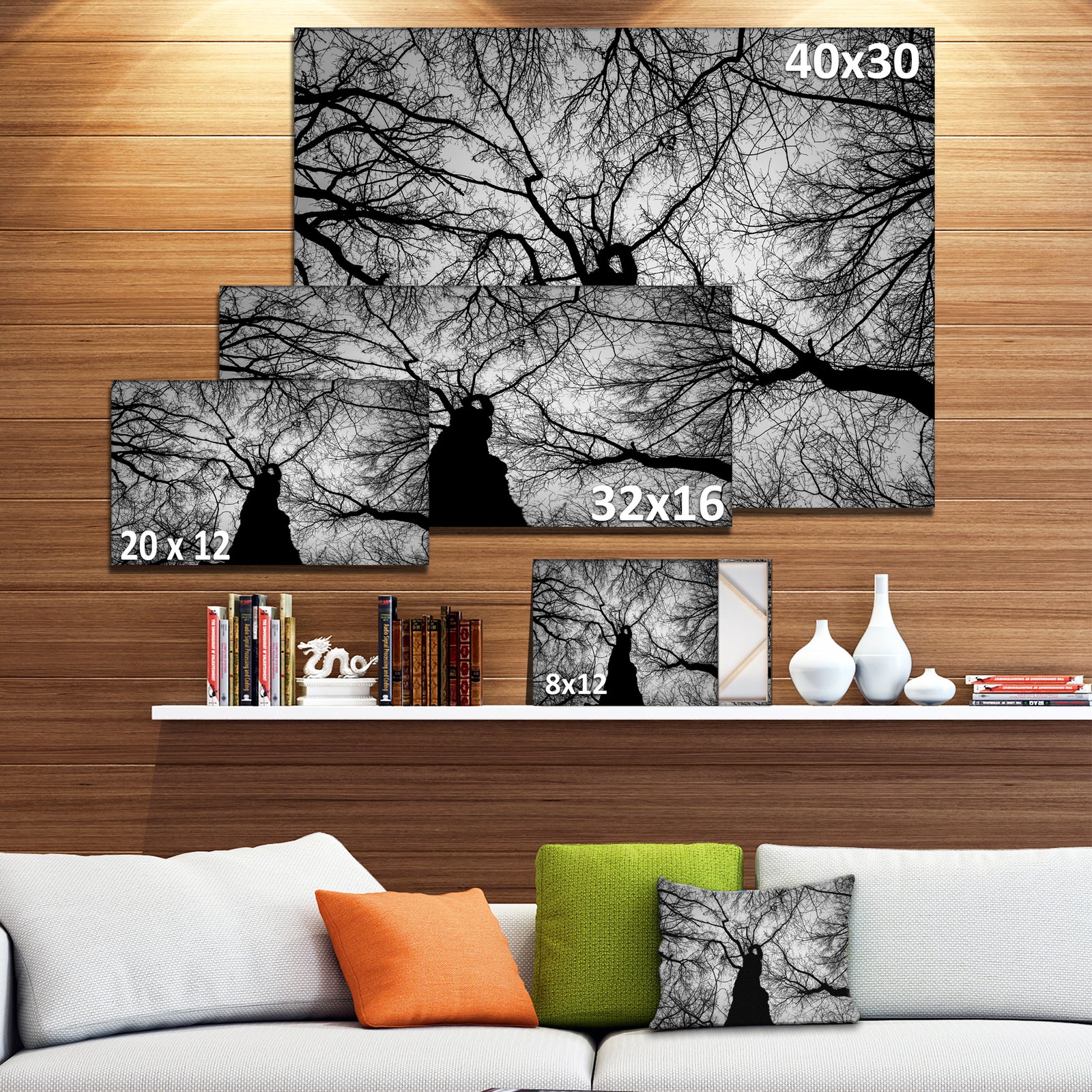Hoto of Winter Branches - Landscape Wall Art on Canvas
