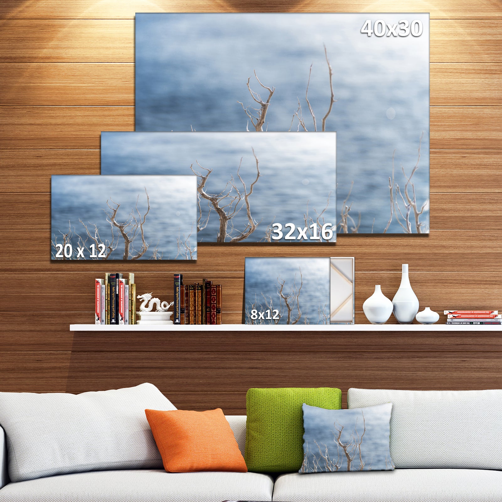 Leafless Winter Branches - Landscape Wall Art on Canvas