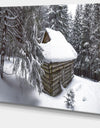 House in Magic Winter Forest - Modern Landscpae Wall Art