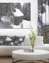 House in Magic Winter Forest - Modern Landscpae Wall Art