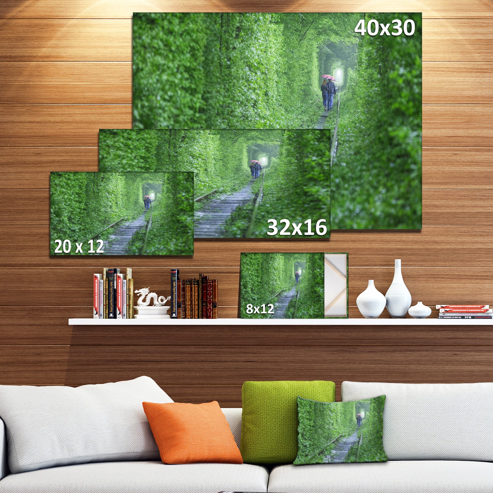 Couple Walking into Tunnel - Modern Landscpae Wall Art