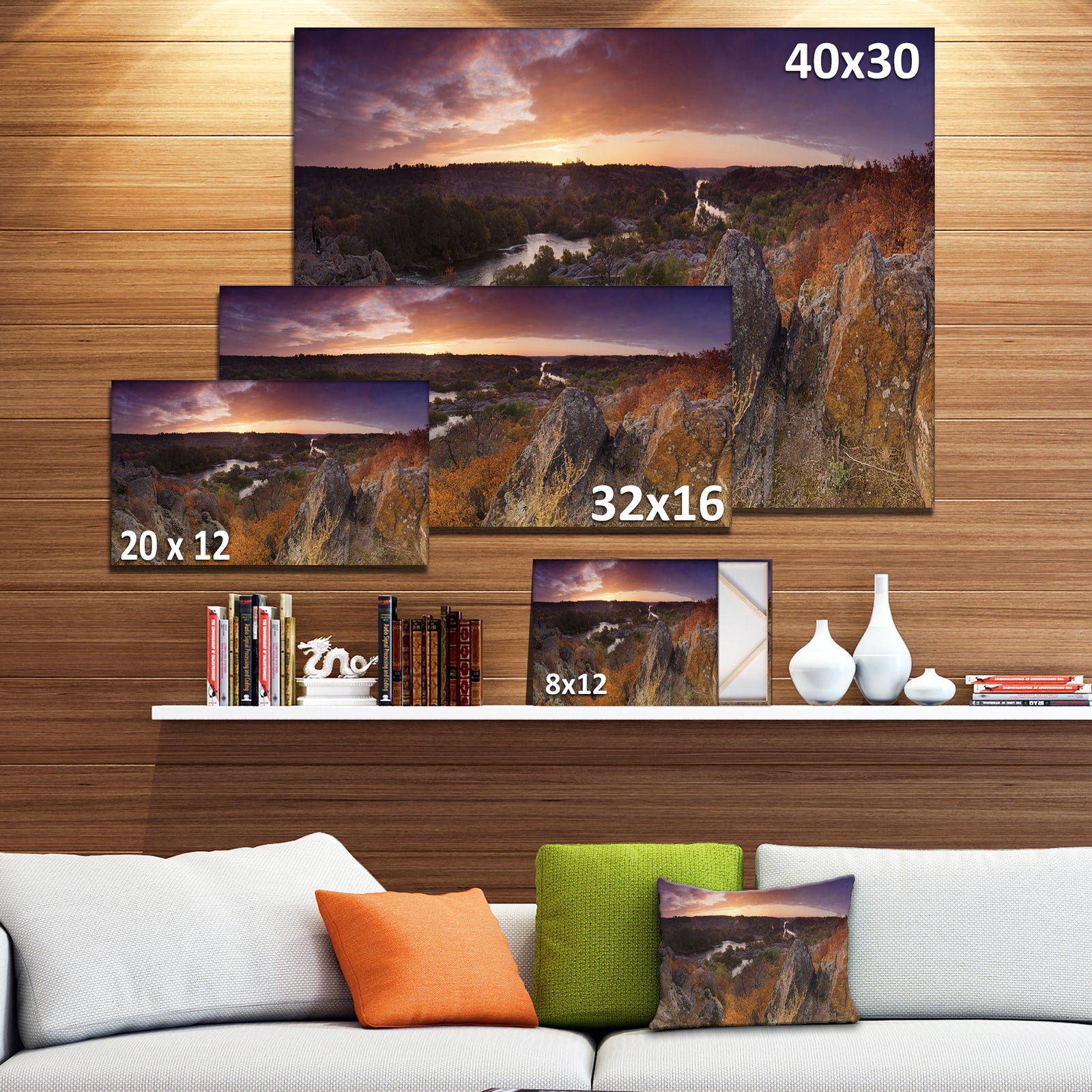 Rural Autumn Sunset Panorama - Modern Landscpae Wall Art