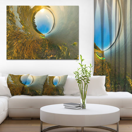 Kayak in River Little Planet - Modern Landscpae Wall Art