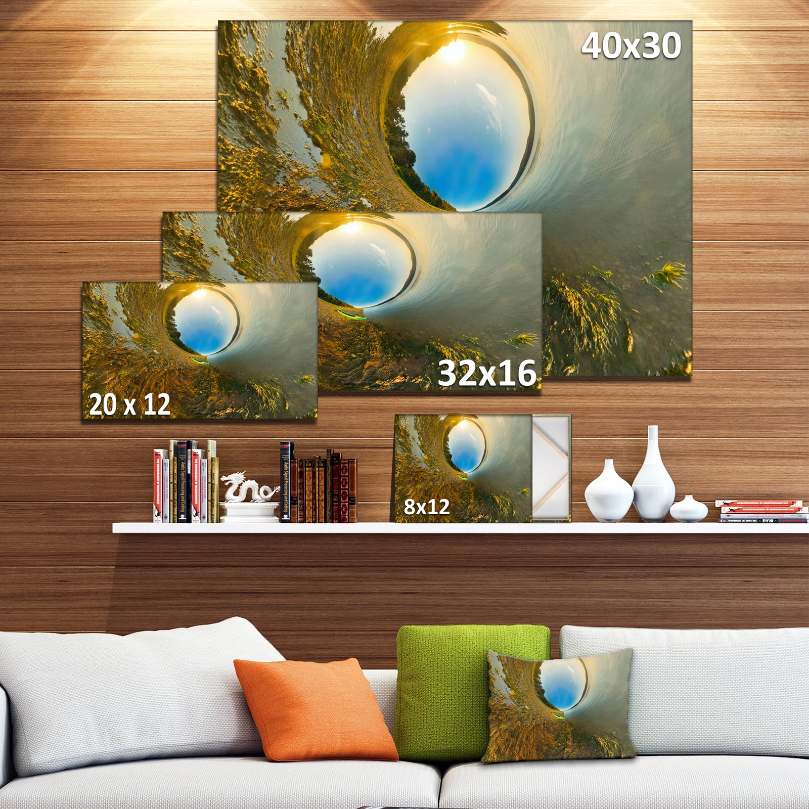 Kayak in River Little Planet - Modern Landscpae Wall Art
