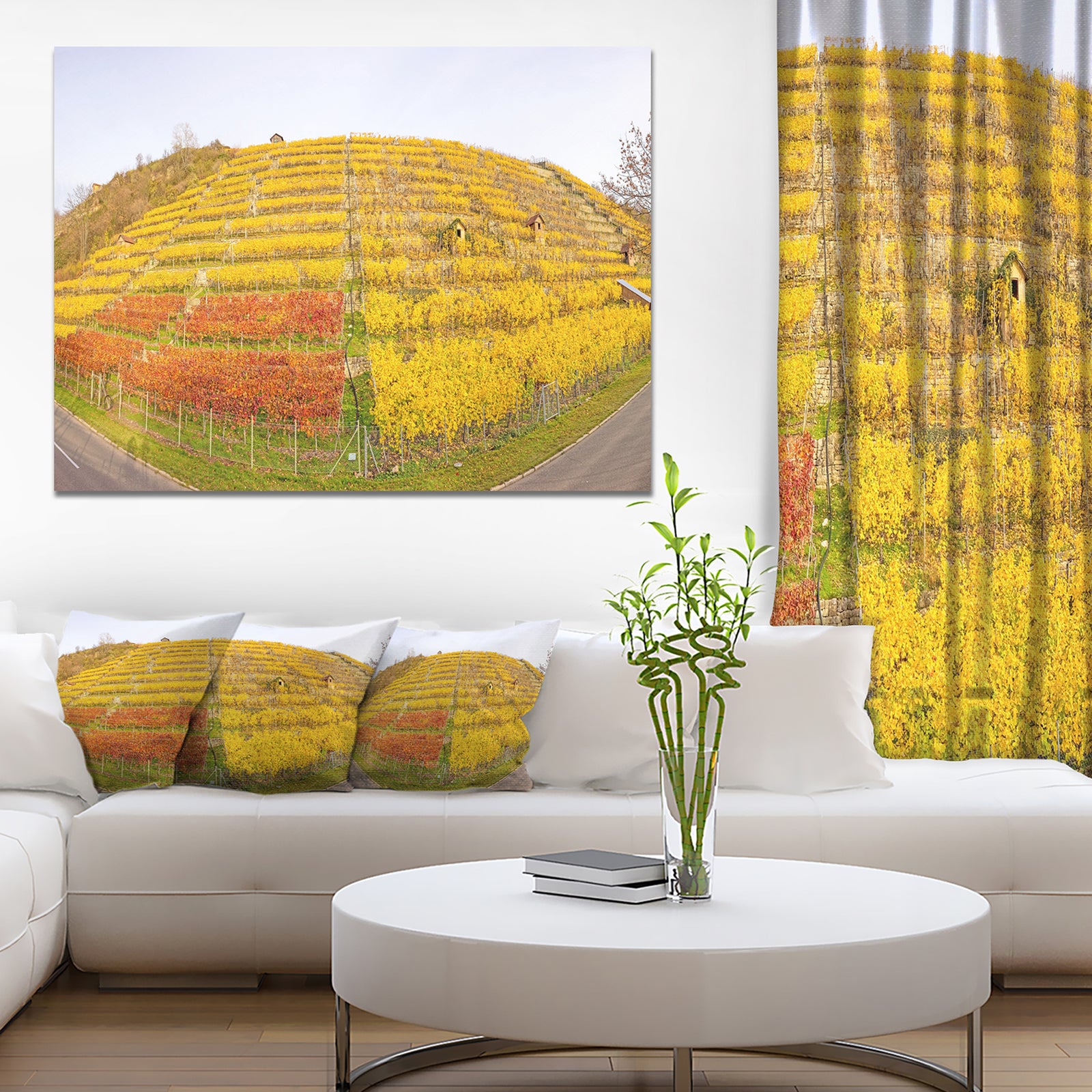 Vineyard Panorama in Autumn - Modern Landscpae Wall Art