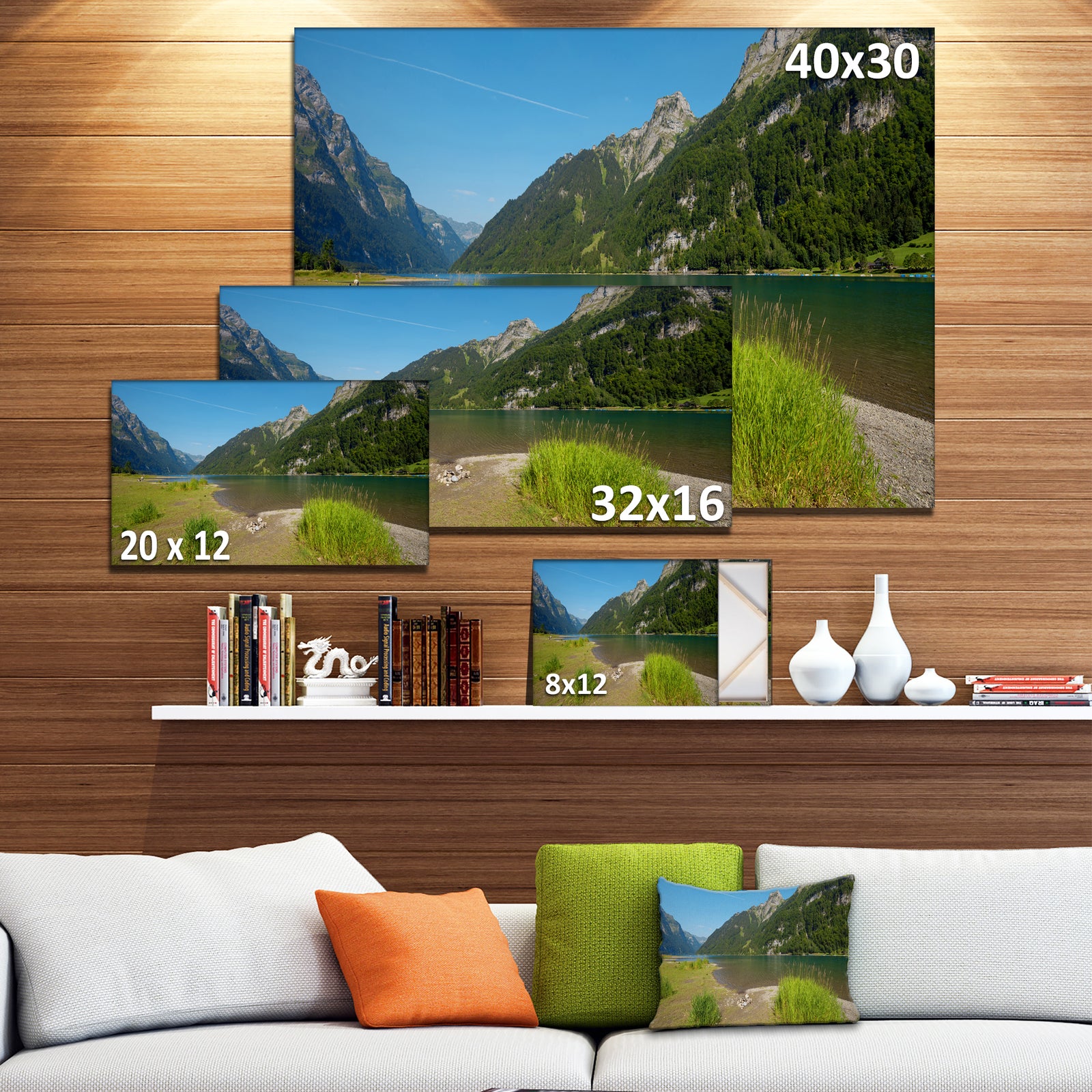 Green Mountain Landscape View - Modern Landscpae Wall Art