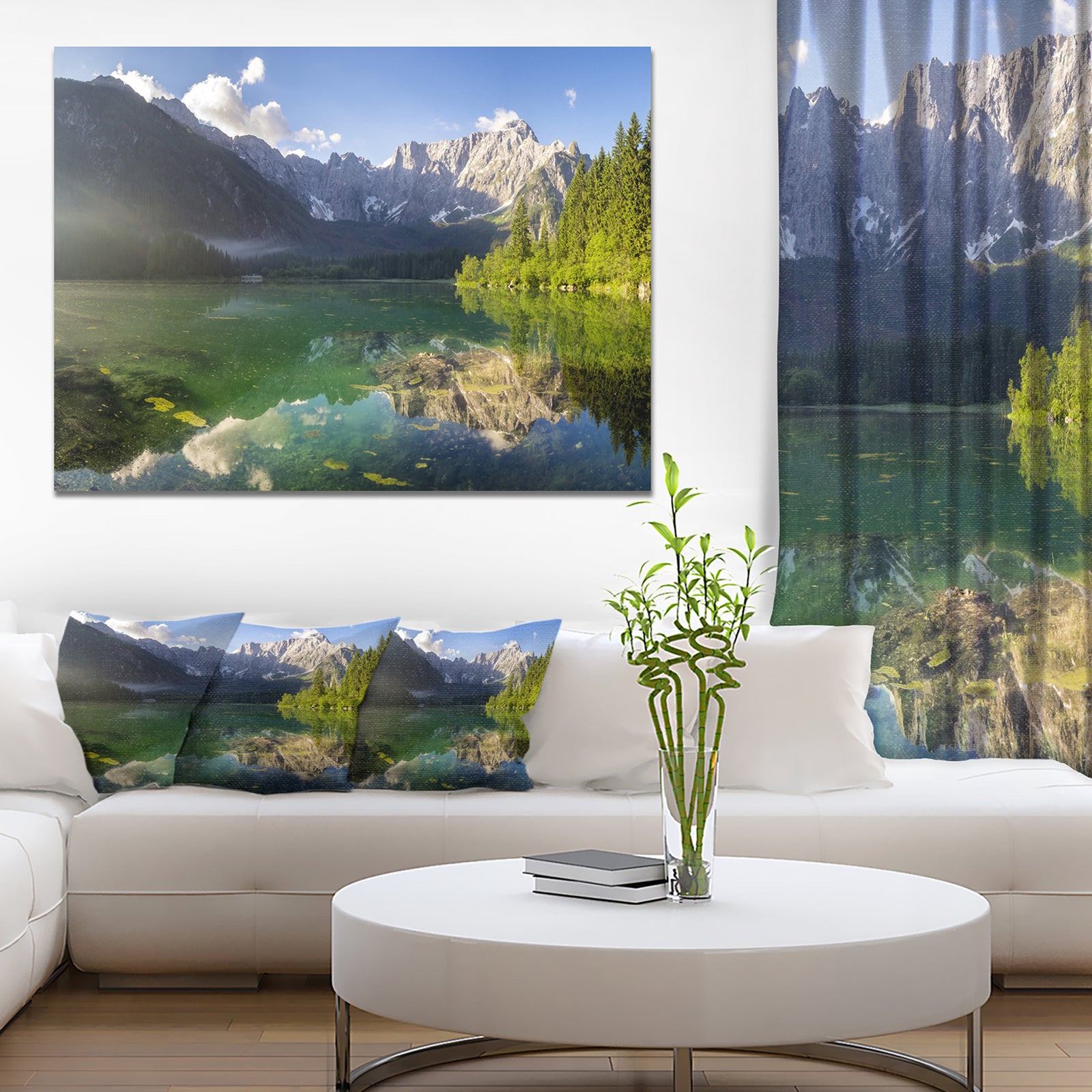 Green Mountain Lake in the Alps - Modern Landscpae Wall Art