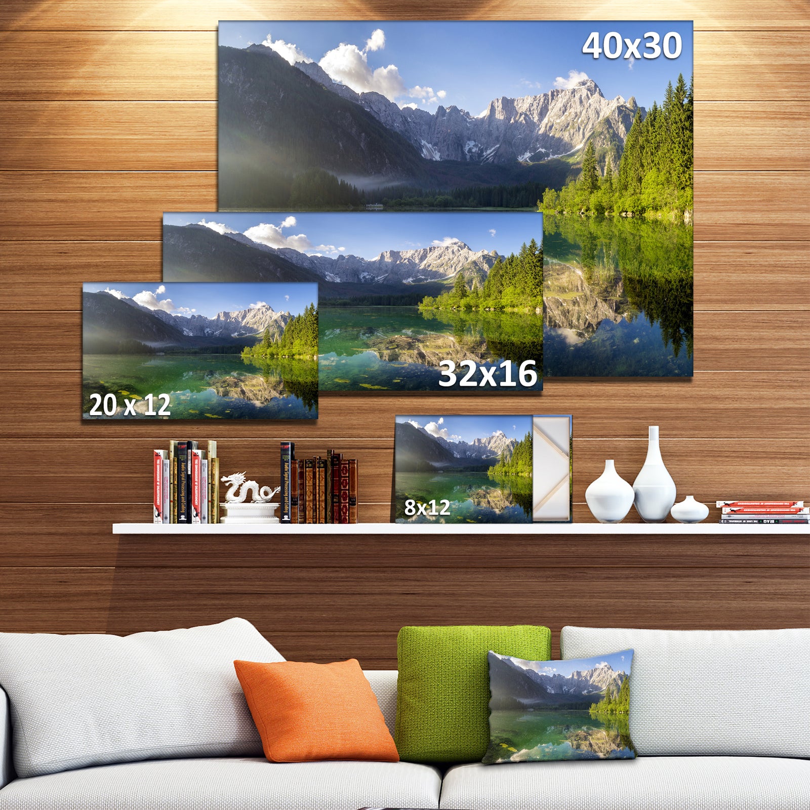 Green Mountain Lake in the Alps - Modern Landscpae Wall Art