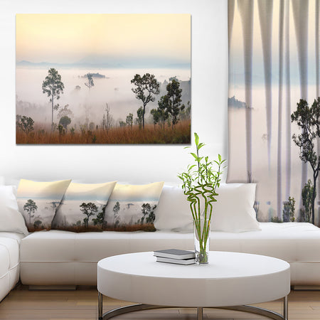 Misty Morning Panorama - Modern Landscpae Wall Art