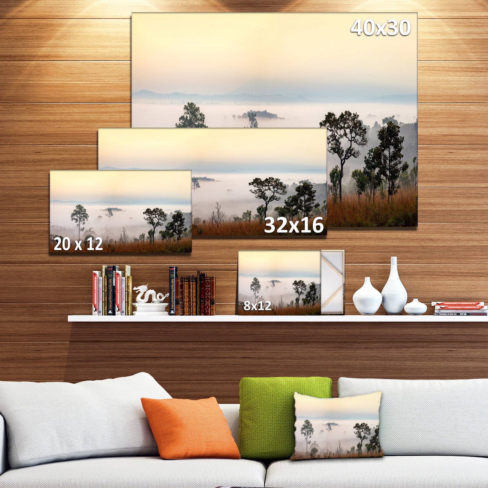 Misty Morning Panorama - Modern Landscpae Wall Art