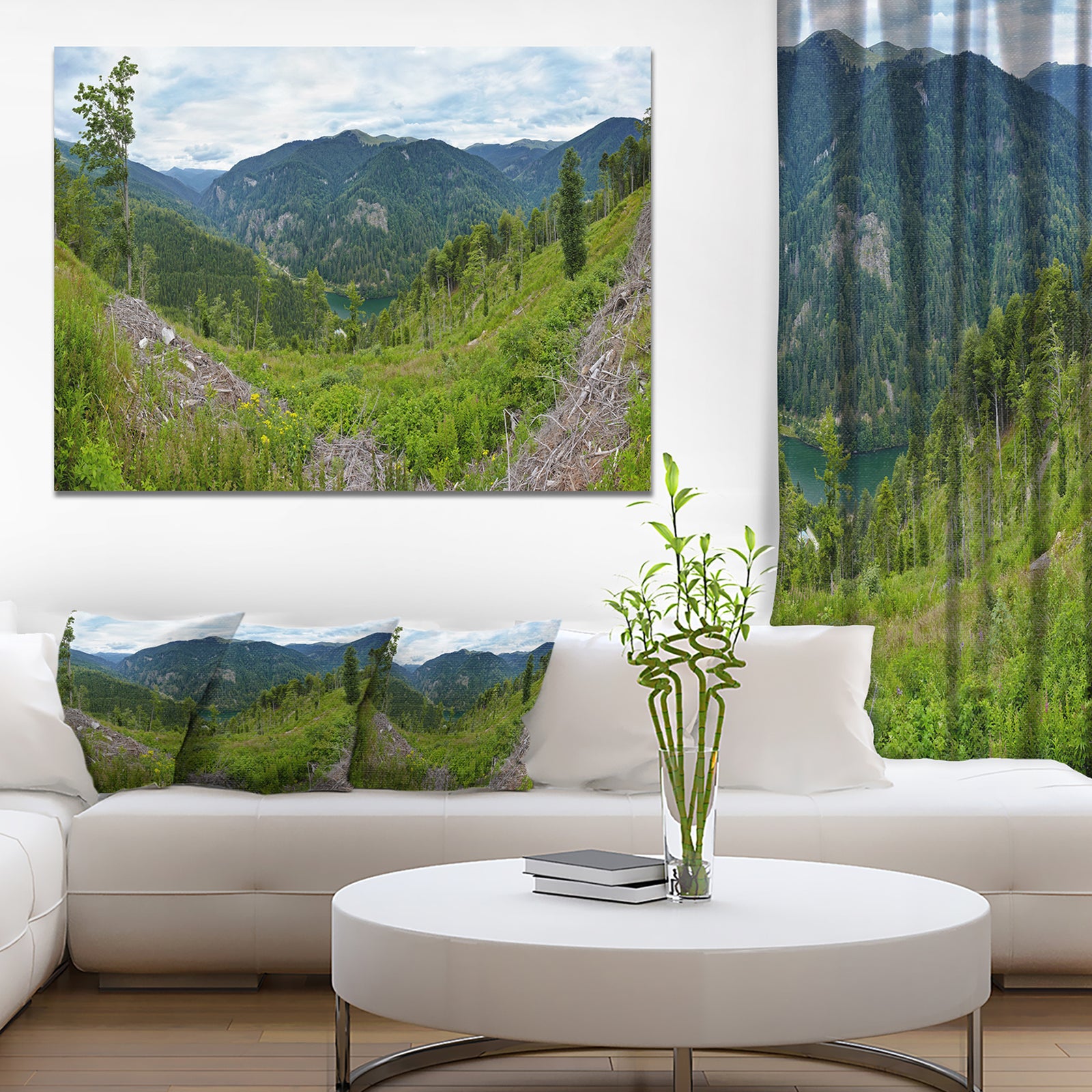 Green Mountains Panorama - Modern Landscpae Wall Art