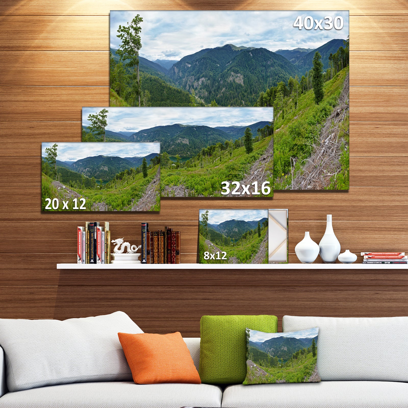 Green Mountains Panorama - Modern Landscpae Wall Art